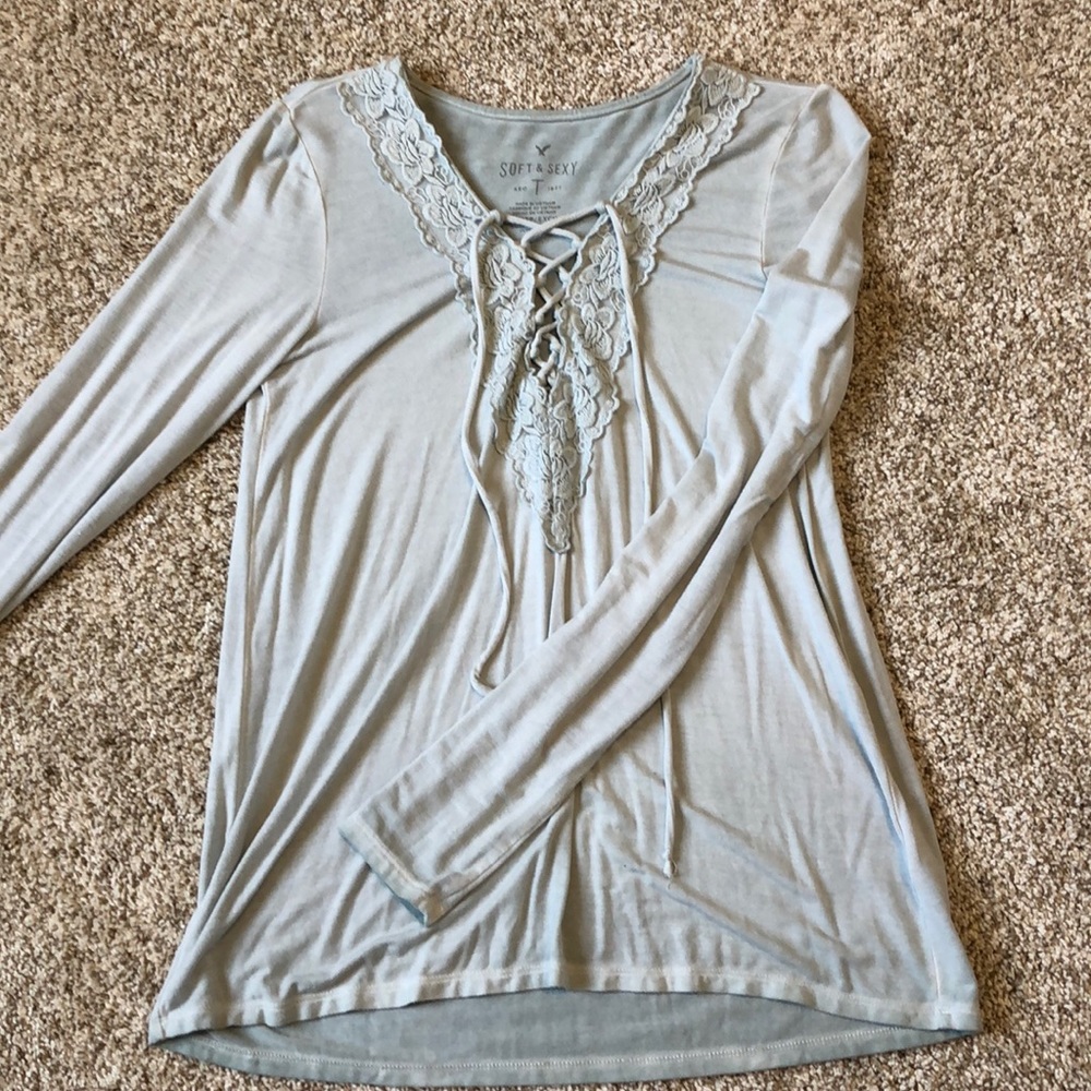 BLUE AMERICAN EAGLE LONG SLEEVE